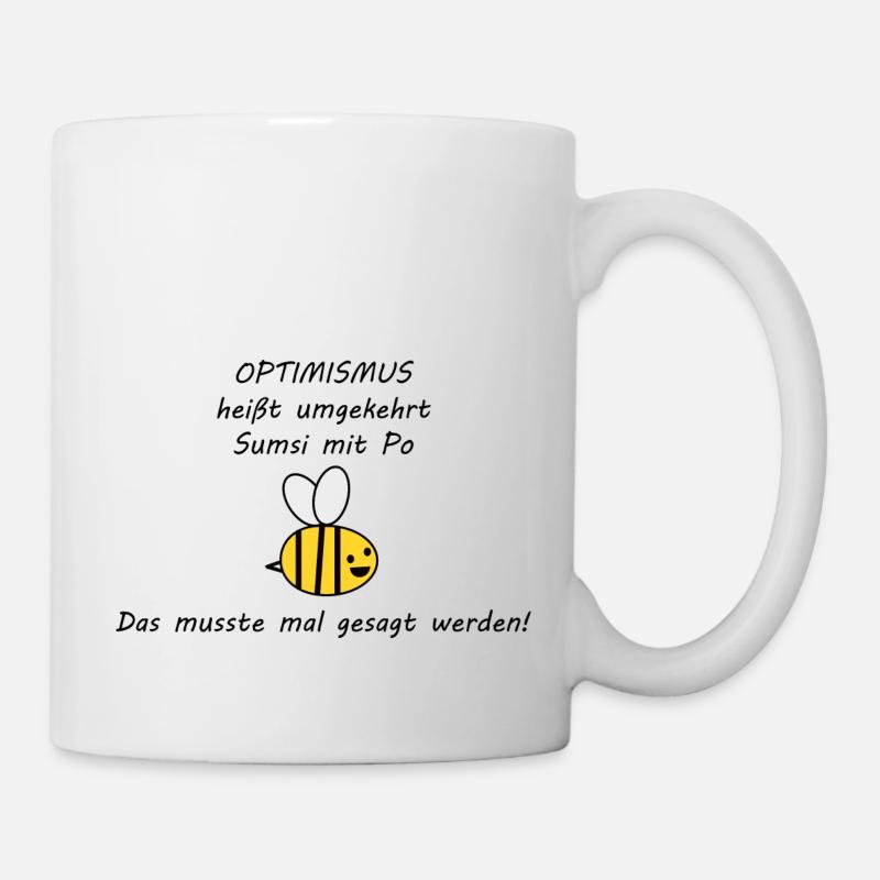 Optimistische Biene - Tasse - Weiß