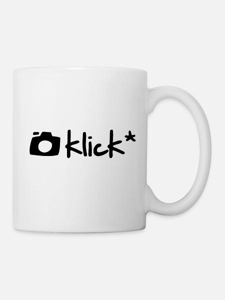 KLICK - T-Shirt für Fotografen - Tasse - Weiß