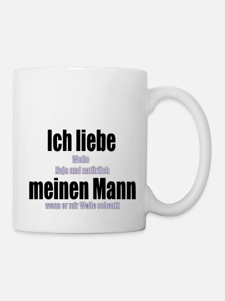Ich liebe meinen Mann Wolle Stricken Häkeln Nähen - Tasse - Weiß