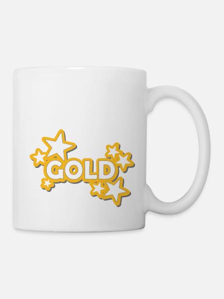 Sticker Gold - Tasse - Weiß