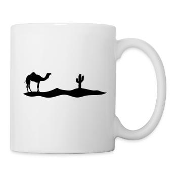 Kaktus Kamel Silhouette Umriss Schwarz Dromedar - Tasse - Weiß - Rechts