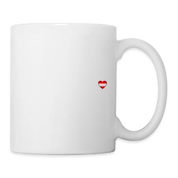 Österreich Herzschlag Austria Herz Flagge - Tasse - Weiß - Rechts