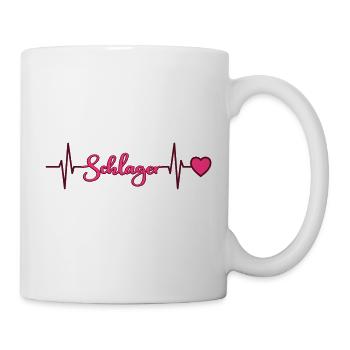 Schlager heartbeat Herzschlag - Tasse - Weiß - Rechts