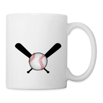 Baseball avec batte de baseball sur croix - Mug blanc - blanc - Droite