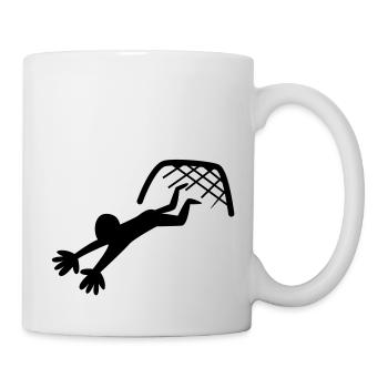 Fußball-Torwart Fang für den Ball - Tasse - Weiß - Rechts