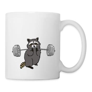 Workout raccoon - cadeau cool pour la salle de gym - Mug blanc - blanc - Droite