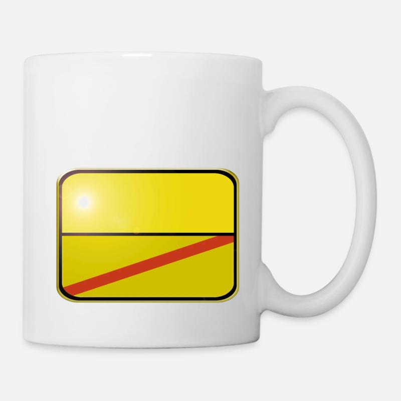 Ortsschild blanko - Tasse - Weiß