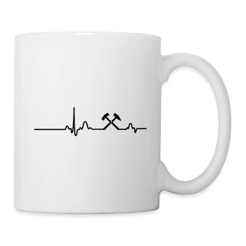 EKG Linie - Schwarz - Tasse - Weiß - Rechts
