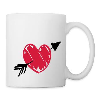 Herz Pfeil - Tasse - Weiß - Rechts