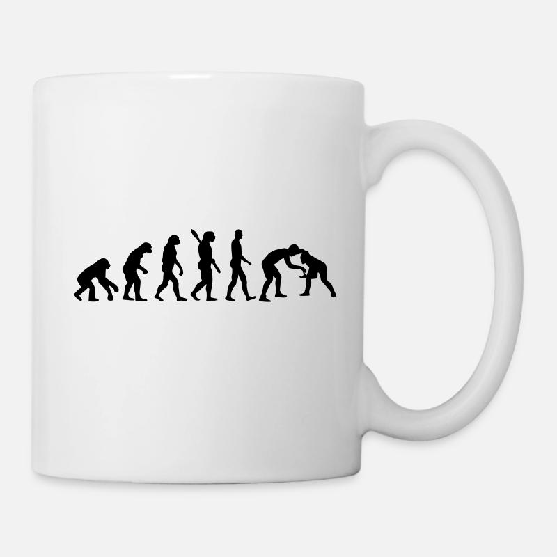 Evolution Ringen - Tasse - Weiß