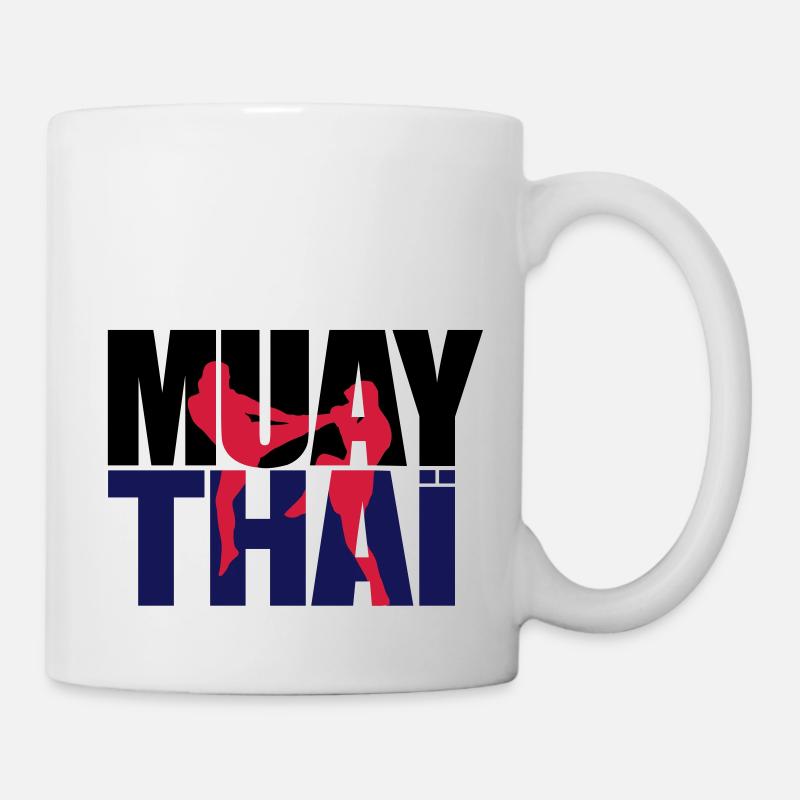 Muay thai logo full Boxe thailandaise - Mug blanc - blanc