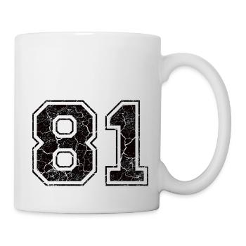 Number 81 in the grunge look - Mug blanc - blanc - Droite