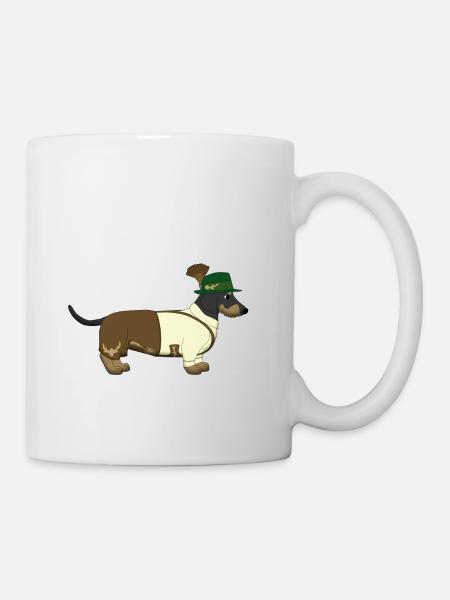 Der bayerische Dackel weißes Hemd - Tasse - Weiß