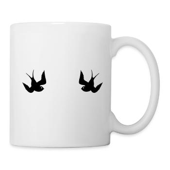 Tattoo Swallows Design Oldschool Birds Freedom - Tasse - Weiß - Rechts