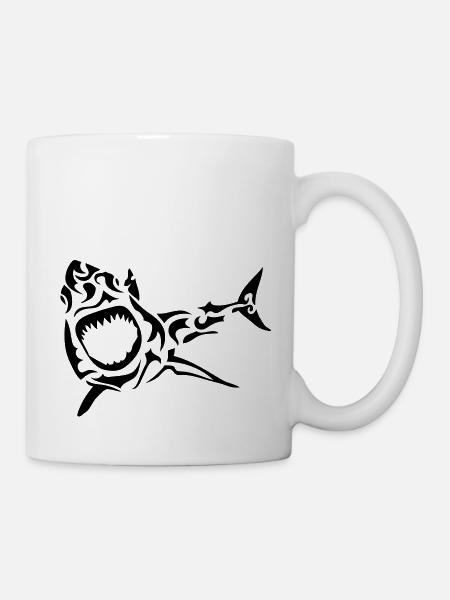 Hai Hai Stammes tiburon hai squalo1 - Tasse - Weiß