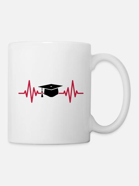 doctorant battement de coeur ECG médical cadeau médecin - Mug blanc - blanc