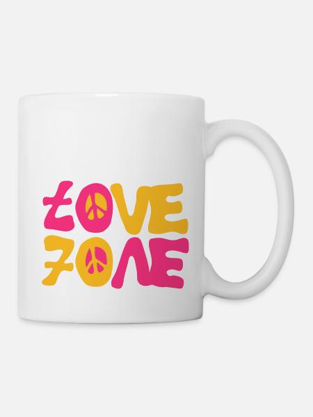 lieben Friedens siebziger 70 - Tasse - Weiß