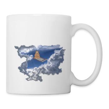 Fliegender Teppich mit Faultier im Himmel - Tasse - Weiß - Rechts