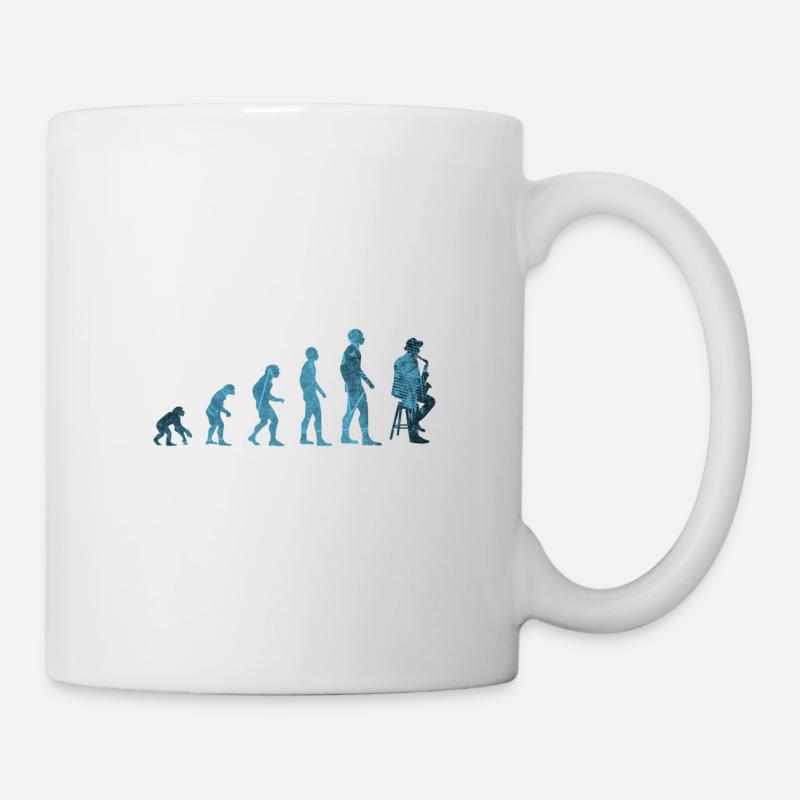 Evolution Saxophon - Tasse - Weiß