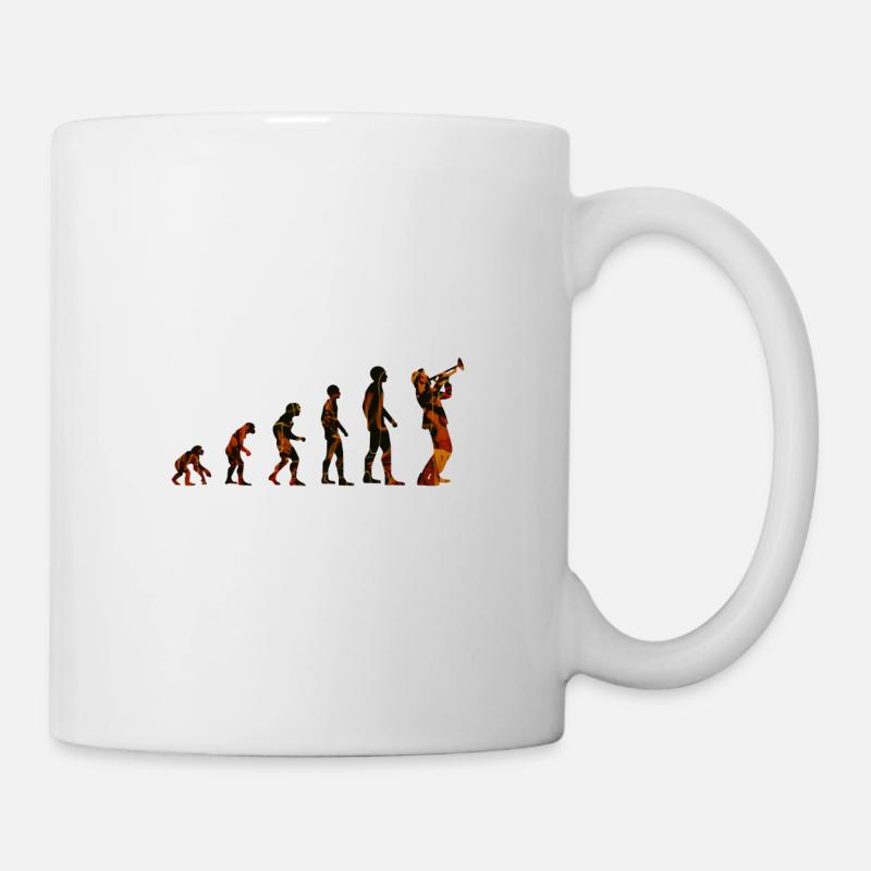 Evolution des trompetenspielers Jazz - Tasse - Weiß