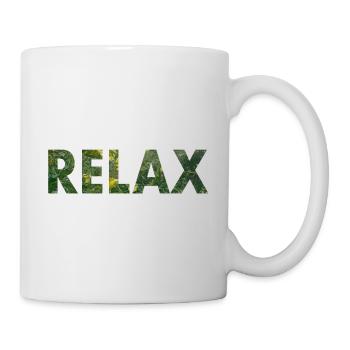 RELAX word with photo - Mug - white - Right