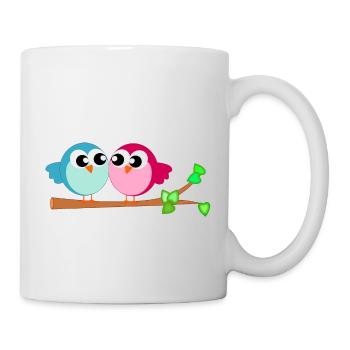 Kleine Vögel - Tasse - Weiß - Rechts