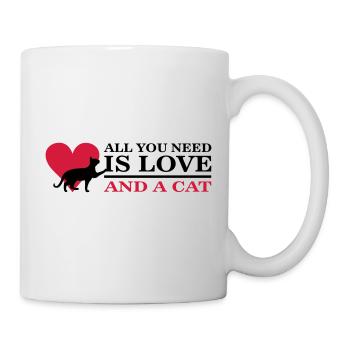 All you need is love and a cat - Tasse - Weiß - Rechts
