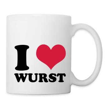 I Love Wurst - Tasse - Weiß - Rechts