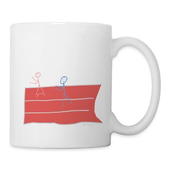 Läufer Strichmännchen, Sprint Rennen Wettkampf - Tasse - Weiß - Rechts
