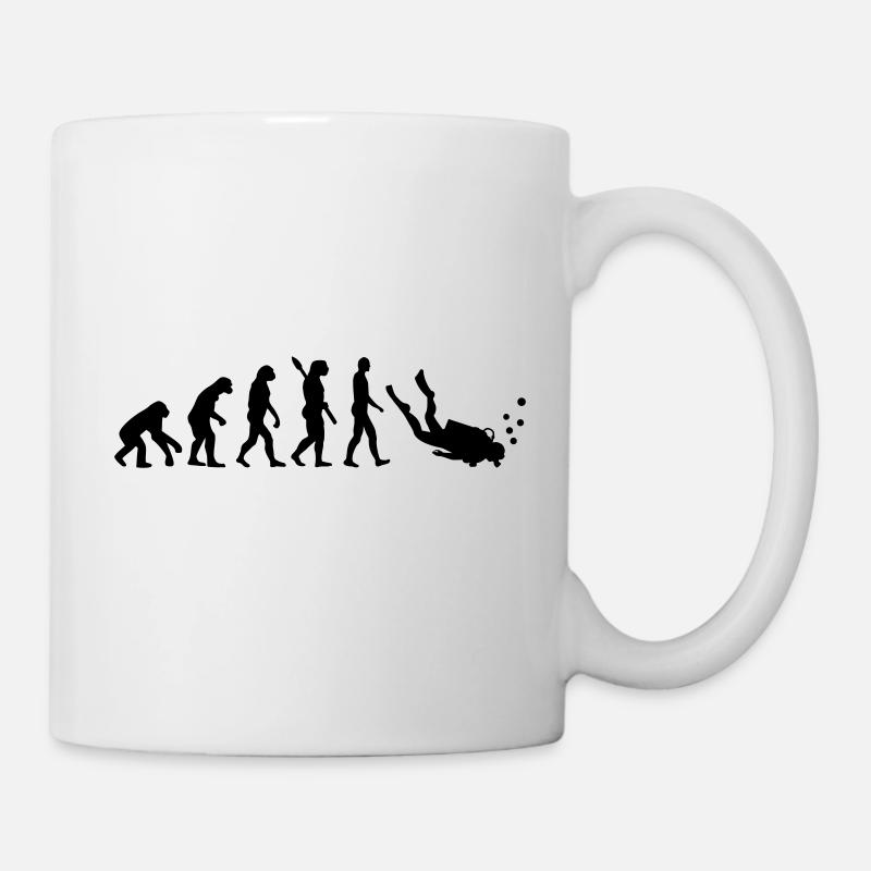 Evolution Tauchen - Tasse - Weiß