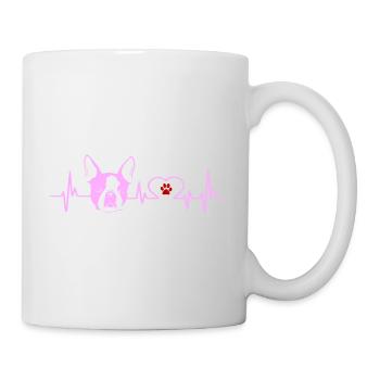 Battement de coeur Boston Terrier amoureux des chiens - Mug blanc - blanc - Droite