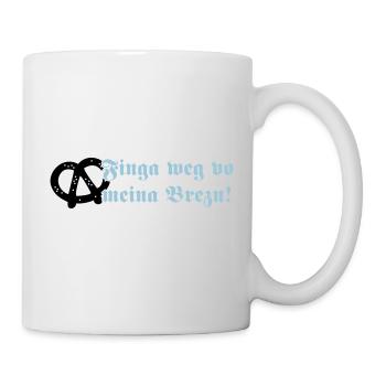 Finga weg vo meina Brezn! - Tasse - Weiß - Rechts