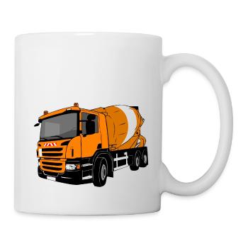 Betonmischerauto - Betonmischer LKW - Tasse - Weiß - Rechts