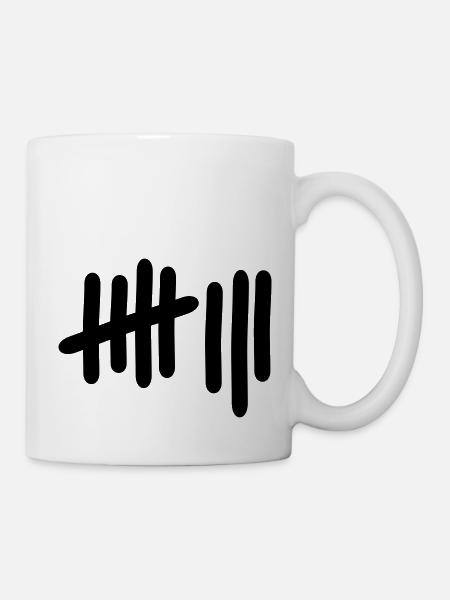 8 - Nummer - Tasse - Weiß