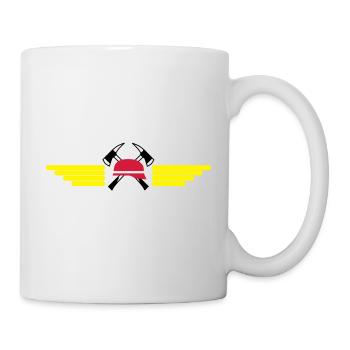 Fire helmet, ax and Wings - Mug - white - Right