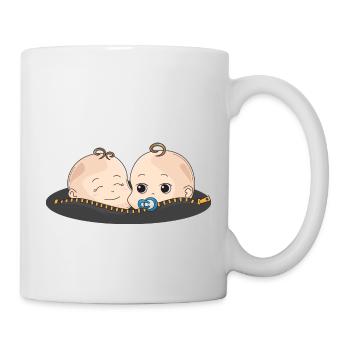 Jumeaux bébé sucettes cadeau ventre de bébé - Mug blanc - blanc - Droite