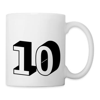 Nummer - 10 - Tasse - Weiß - Rechts