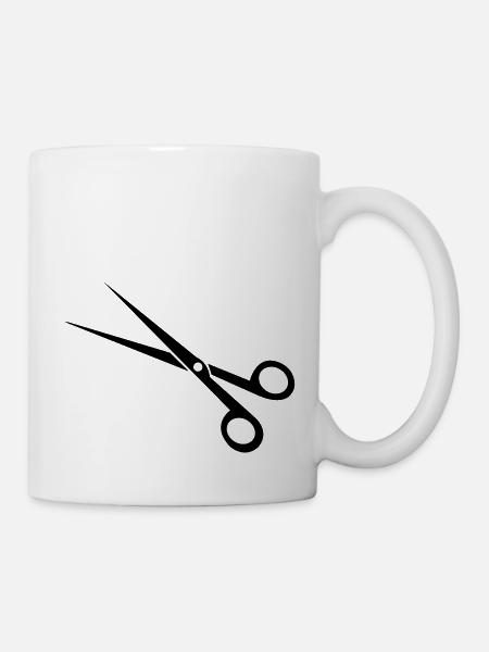 schere - Tasse - Weiß