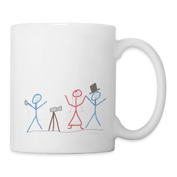 Strichmännnchen Hochzeitsfotograph, Job Beruf - Tasse - Weiß - Rechts