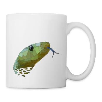 Serpent géométrique Low Poly - Mug blanc - blanc - Droite