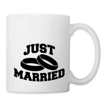 Just Married Rings Logo Design - Mug blanc - blanc - Droite