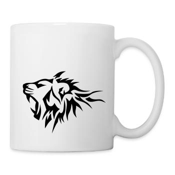 lion tribal tatouage dessin 14026 - Mug blanc - blanc - Droite