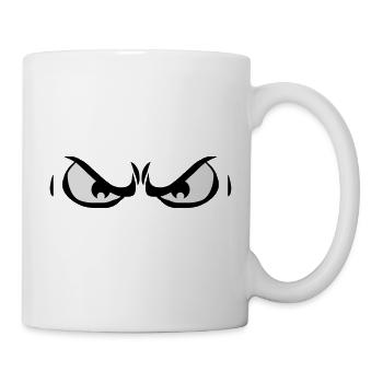 2 Böse Gefährliche Wütende Augen - Tasse - Weiß - Rechts