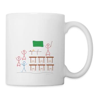 Schülerin Strichmännnchen, Schulklasse lustig job - Tasse - Weiß - Rechts