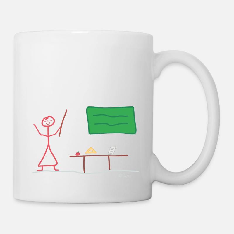 Lehrerin Strichmännnchen, Unterricht Bildung Beruf - Tasse - Weiß