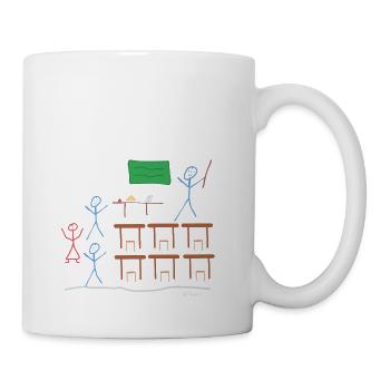 Strichmännnchen Klasse, Schule Gymnasium Schule - Tasse - Weiß - Rechts