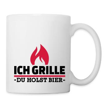 Ich grille du holst Bier - Tasse - Weiß - Rechts