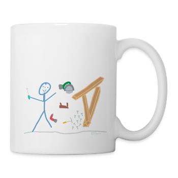 Wood Craftsman Stick Figure, Hobbyist Nature Job - Mug - white - Right