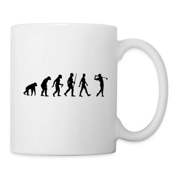 Golf, Golfer, Golfen, Evolution, Platz Ball Schlag - Tasse - Weiß - Rechts