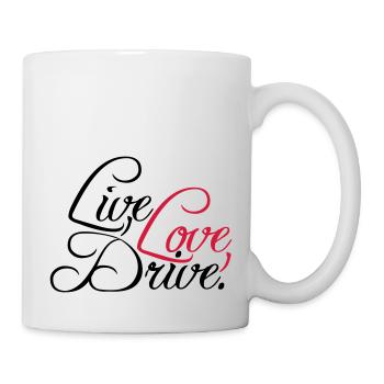 Vivre la conception de l'amour en voiture - Mug blanc - blanc - Droite